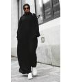 The Black Texture Abaya