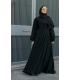 Fit & Flare Shirt Abaya in Black