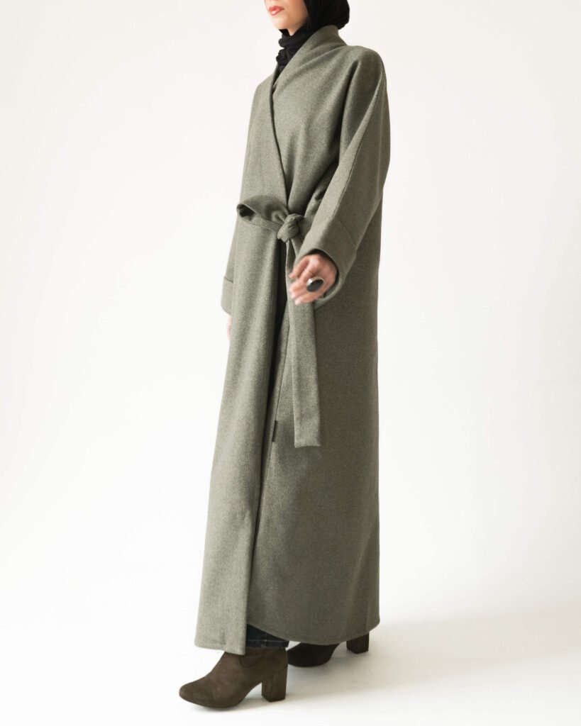 Wrap Coat in Moody Pistachio