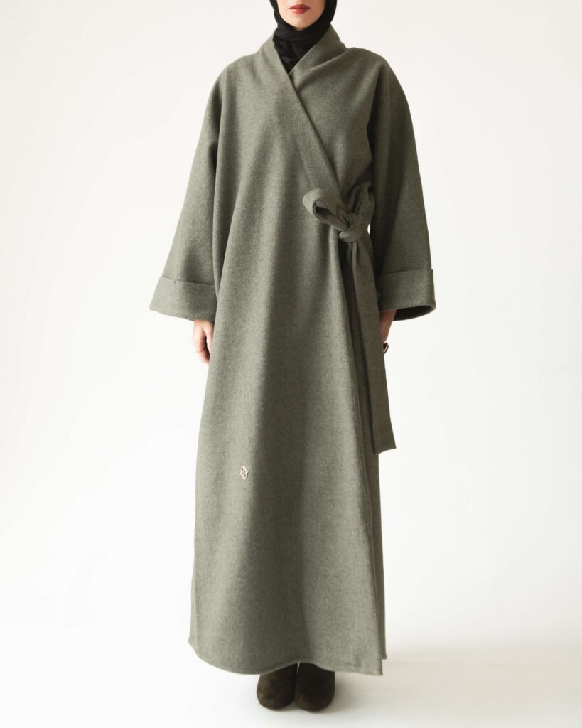 Wrap Coat in Moody Pistachio