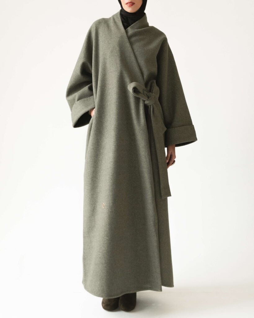 Wrap Coat in Moody Pistachio