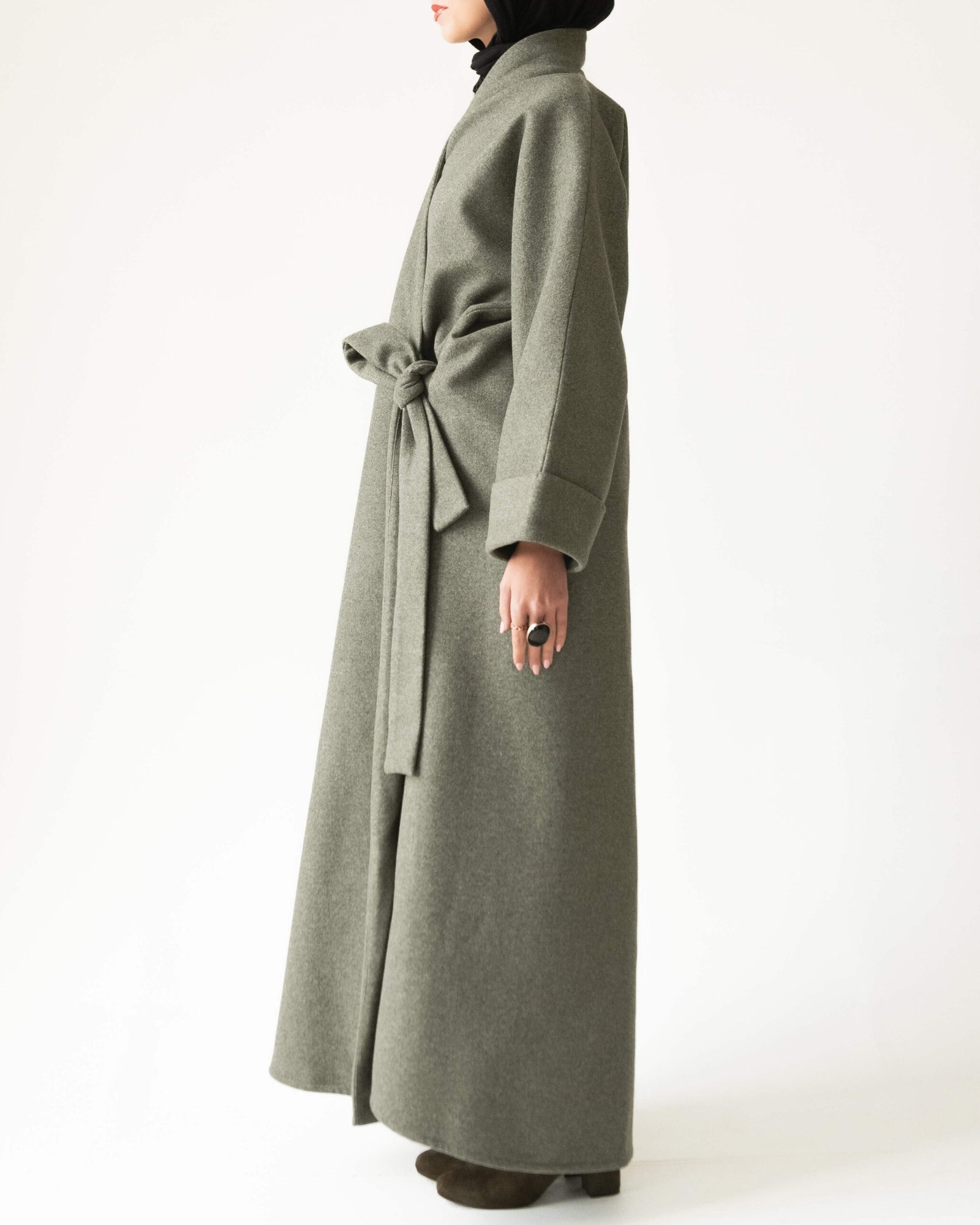 Wrap Coat in Moody Pistachio
