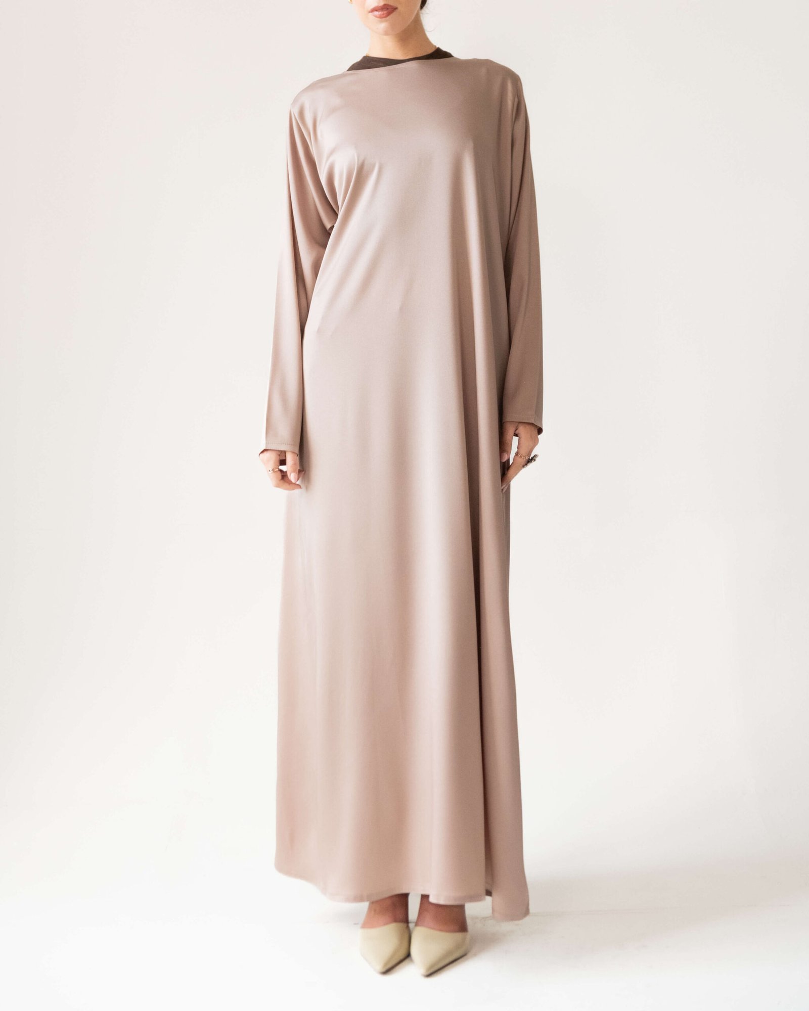 Long Sleeve Dress in Rosy Beige