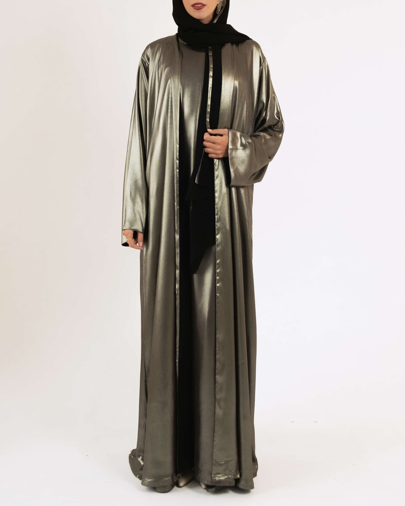 Silk Lam&eacute; in Golden Noir