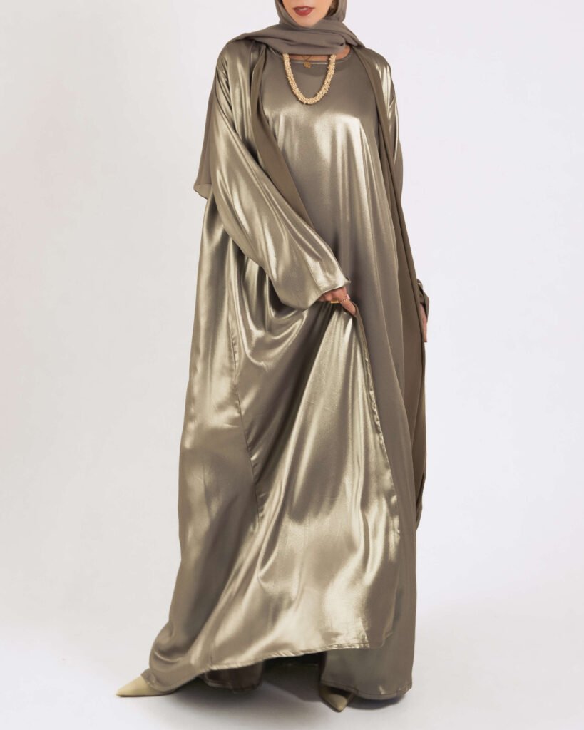 Silk Lamé in Olive Gold