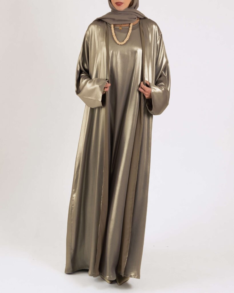 Silk Lamé in Olive Gold