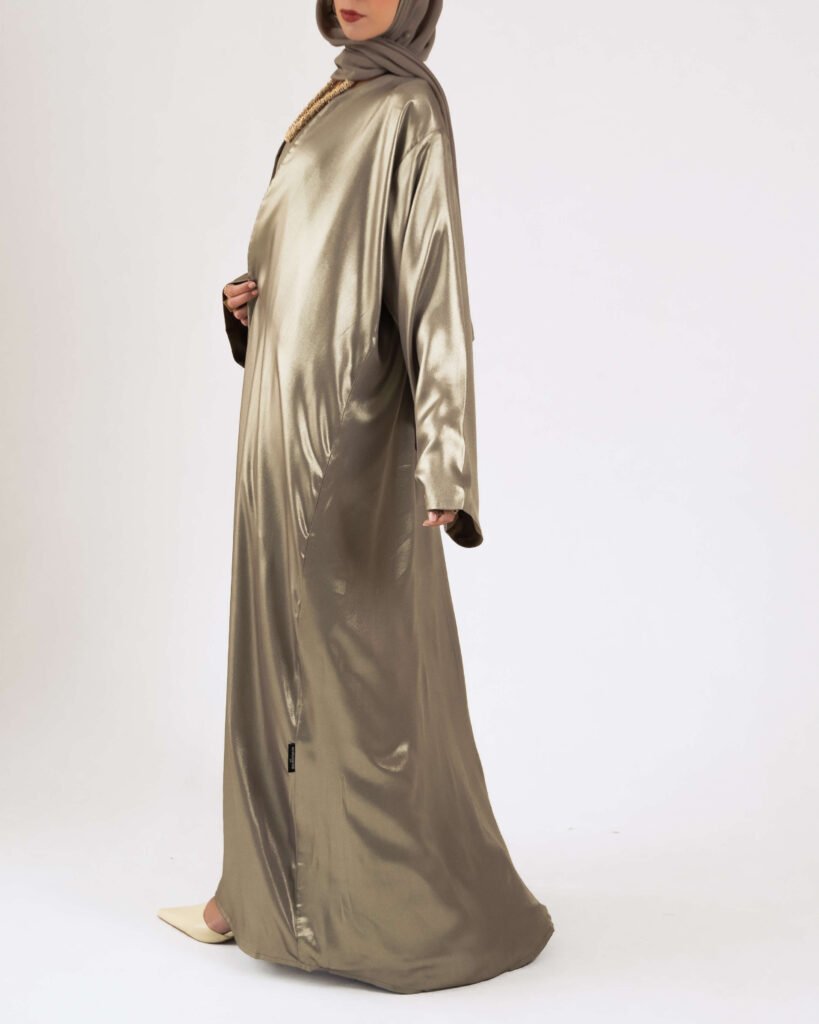 Silk Lamé in Olive Gold