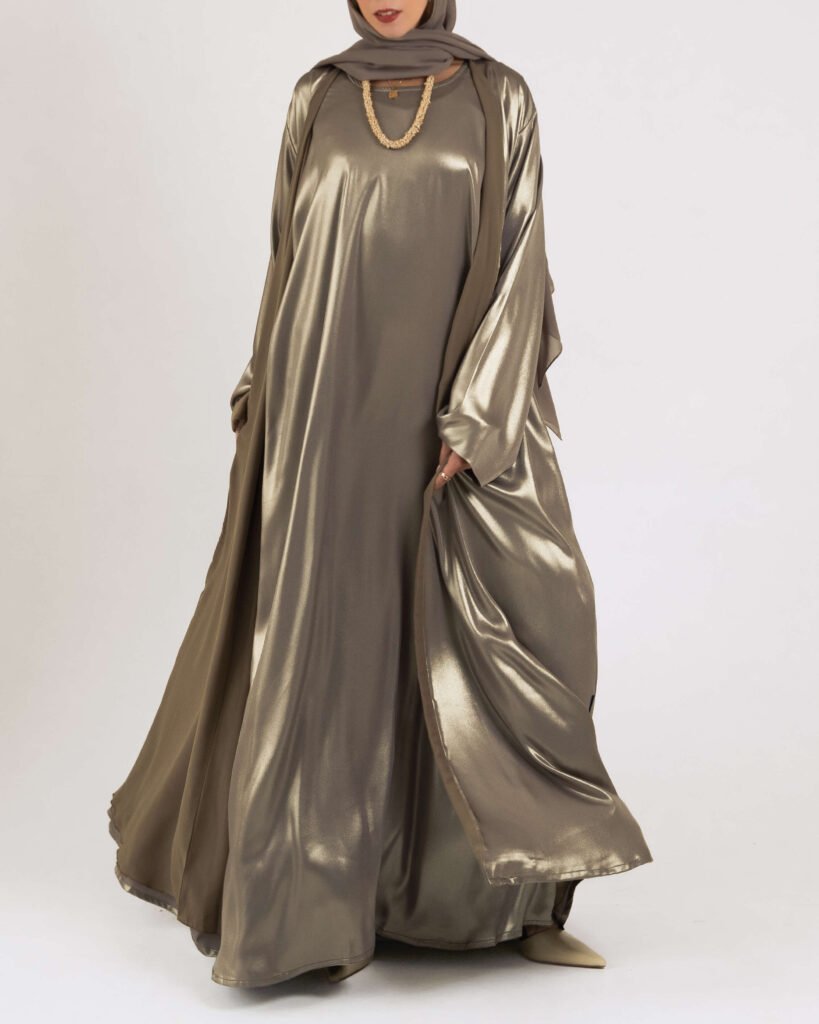 Silk Lamé in Olive Gold