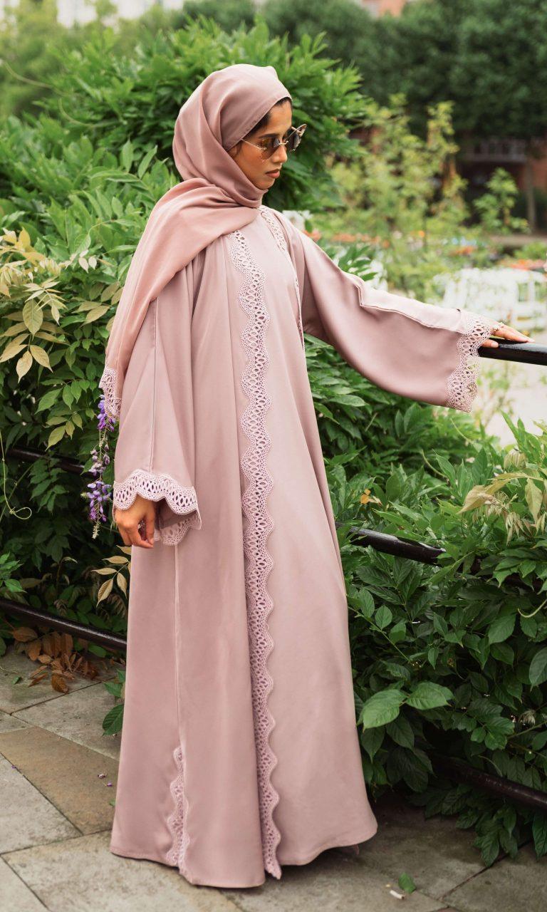 Rose Lace Abaya (10)