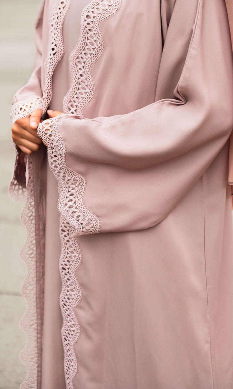 Rose Lace Abaya (2)