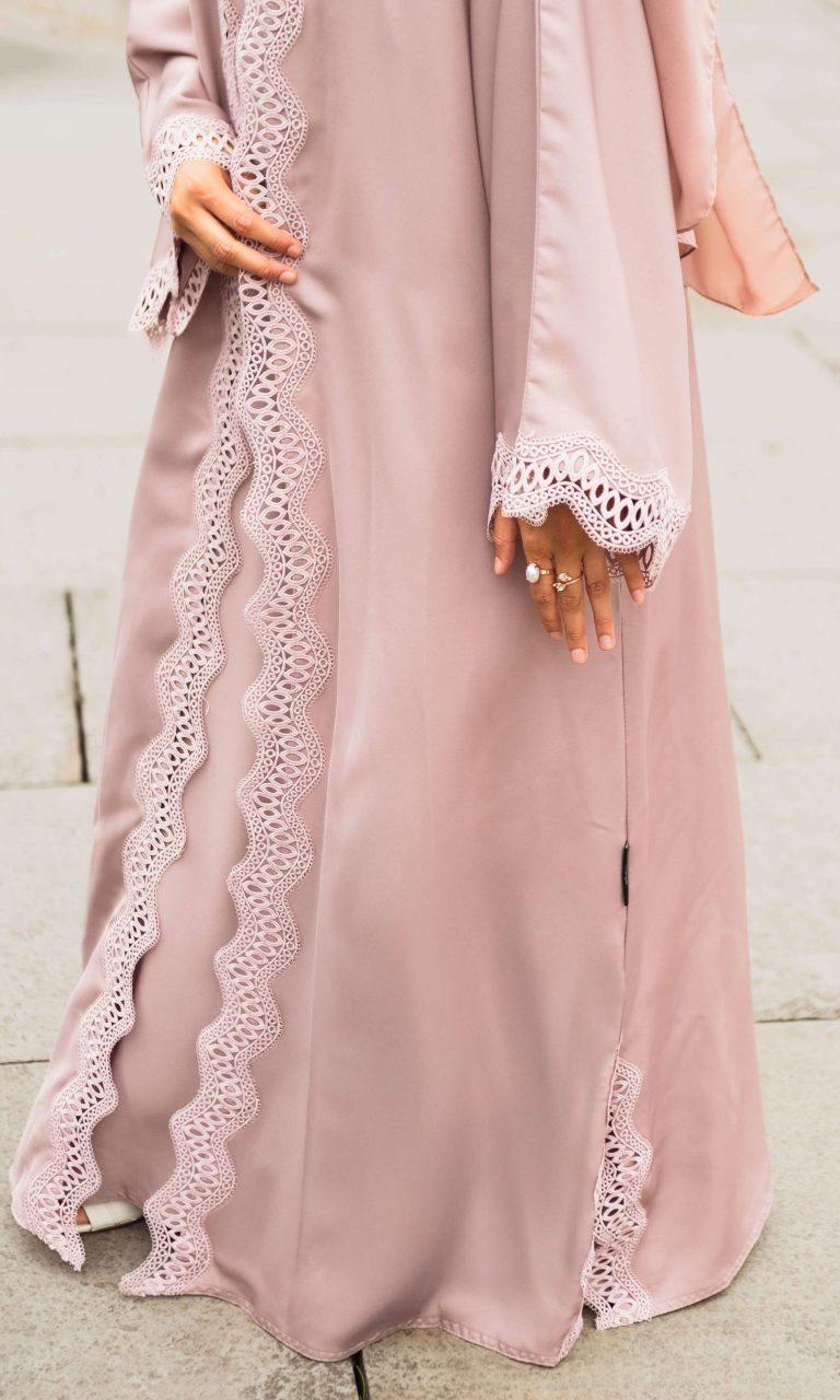 Rose Lace Abaya (5)