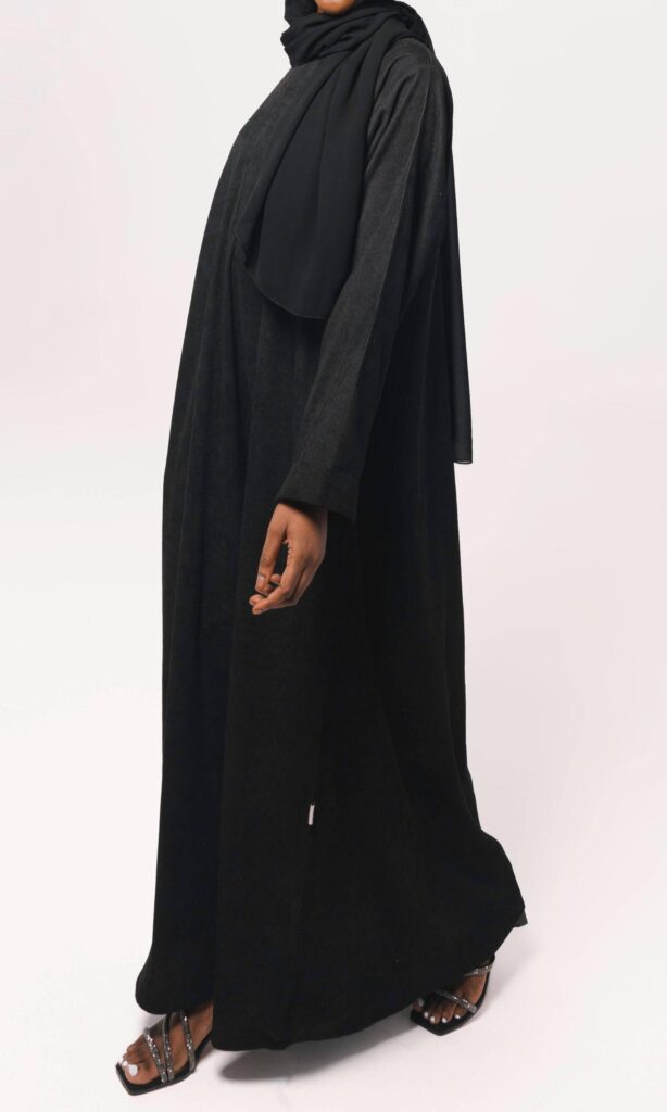 Corduroy Abaya Black (5)