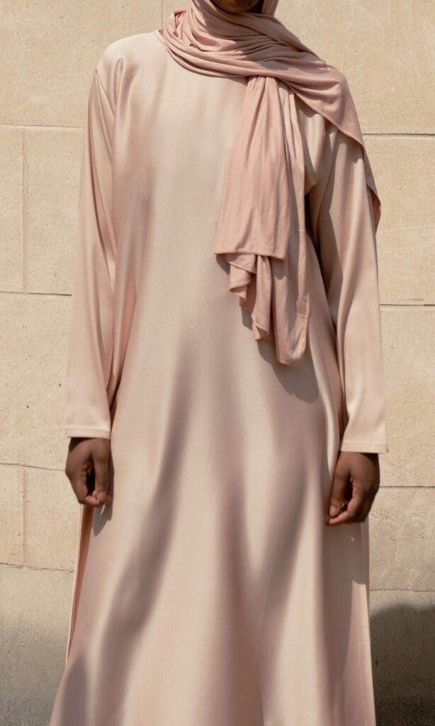 Long Sleeve Slip Dress - Peach