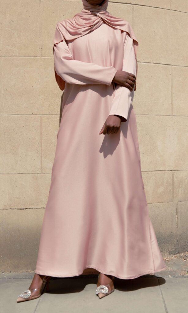 Long Sleeve Slip Dress - Pink