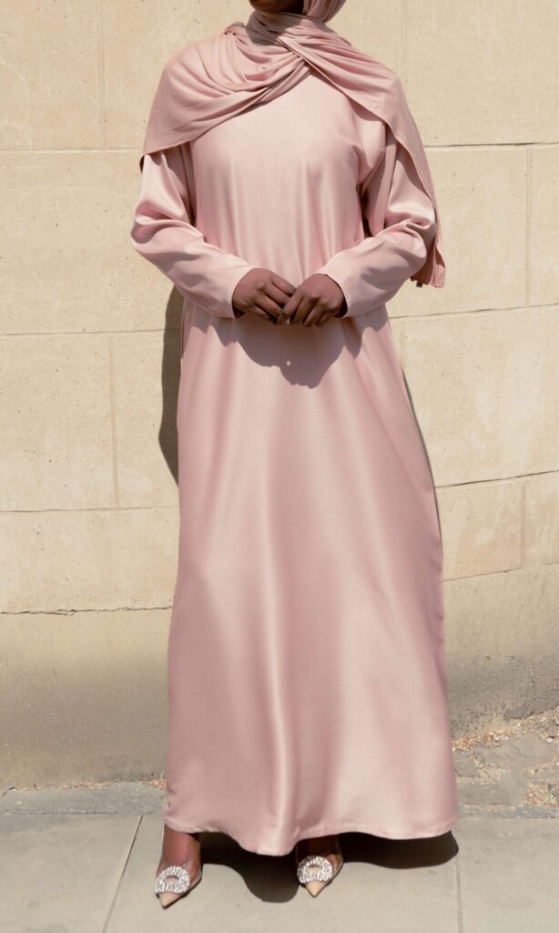 Long Sleeve Slip Dress - Rosy Beige Front