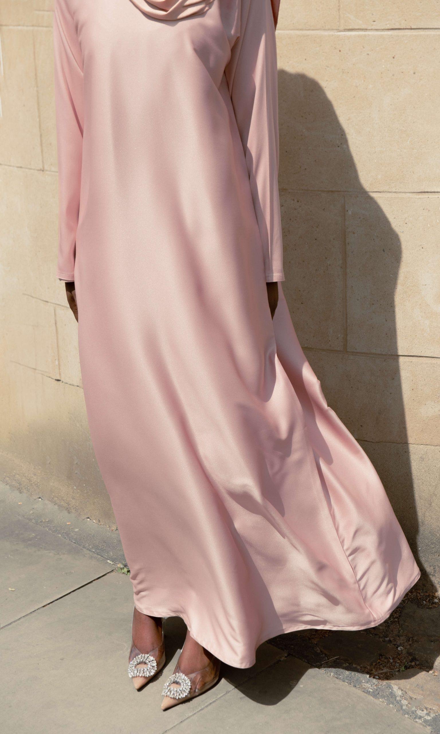 Long Sleeve Slip Dress - Pink