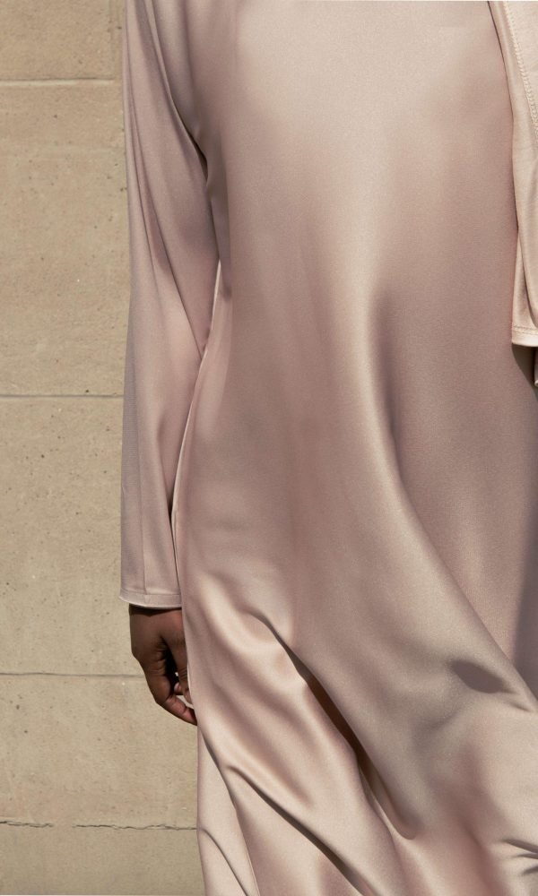 Long Sleeve Slip Dress – Rosy Beige