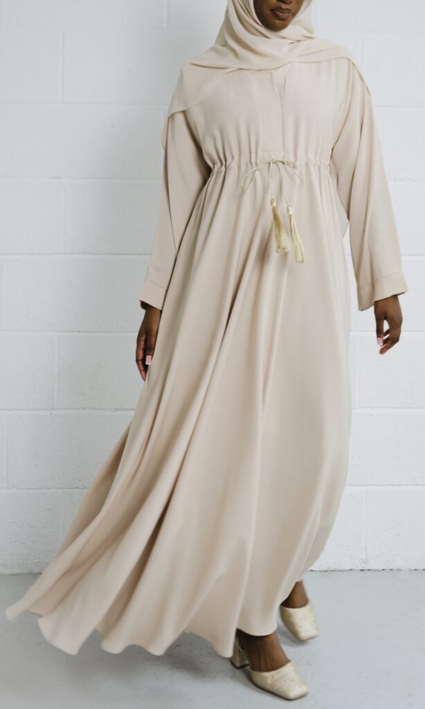 Cream Flared Abaya
