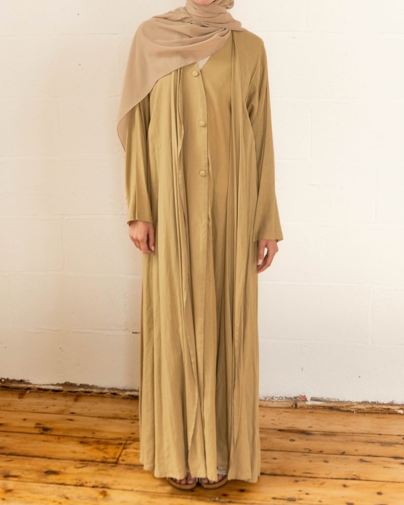 Daffodil abaya – Linen Layered Abaya – Abayas Boutique