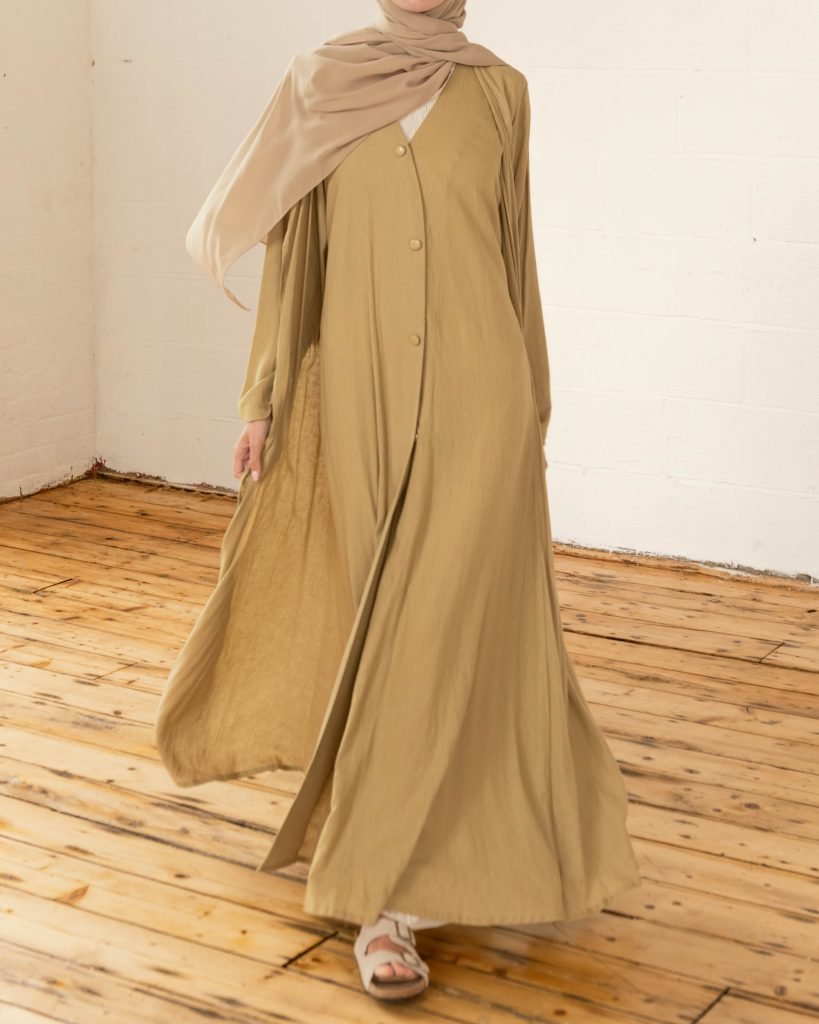 Daffodil abaya 3 – Linen Layered Abaya – Abayas Boutique