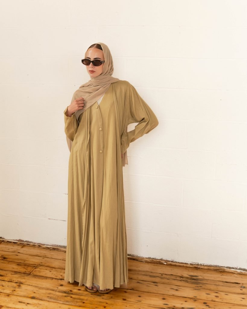 Daffodil abaya 2 – Linen Layered Abaya – Abayas Boutique