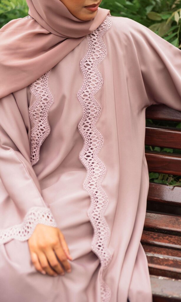 Rose Lace Abaya (6)