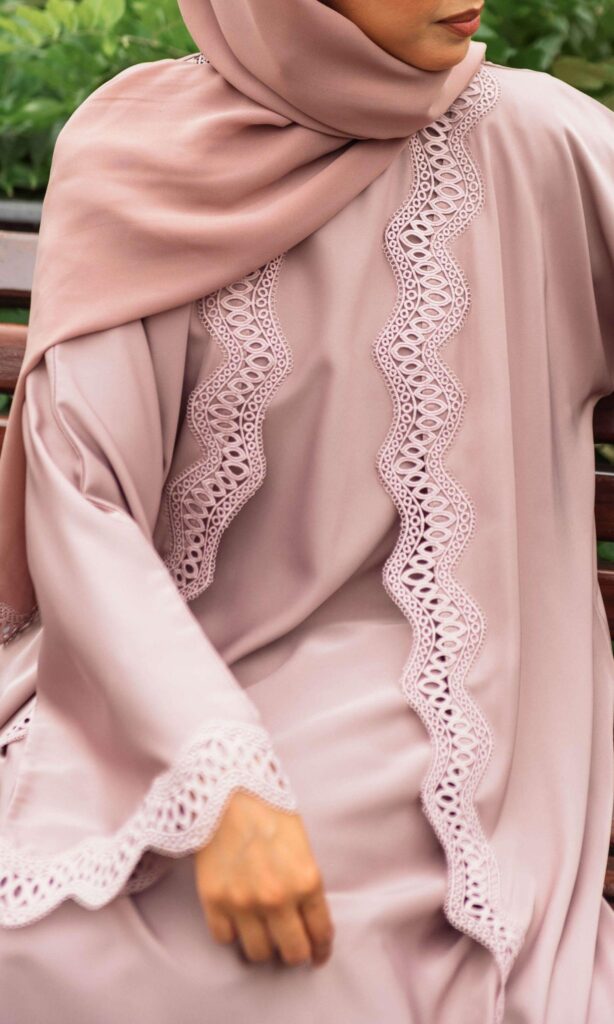 Rose Lace Abaya (7)