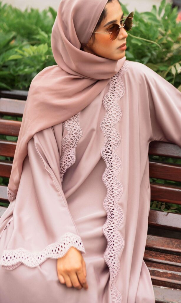 Rose Lace Abaya (8)