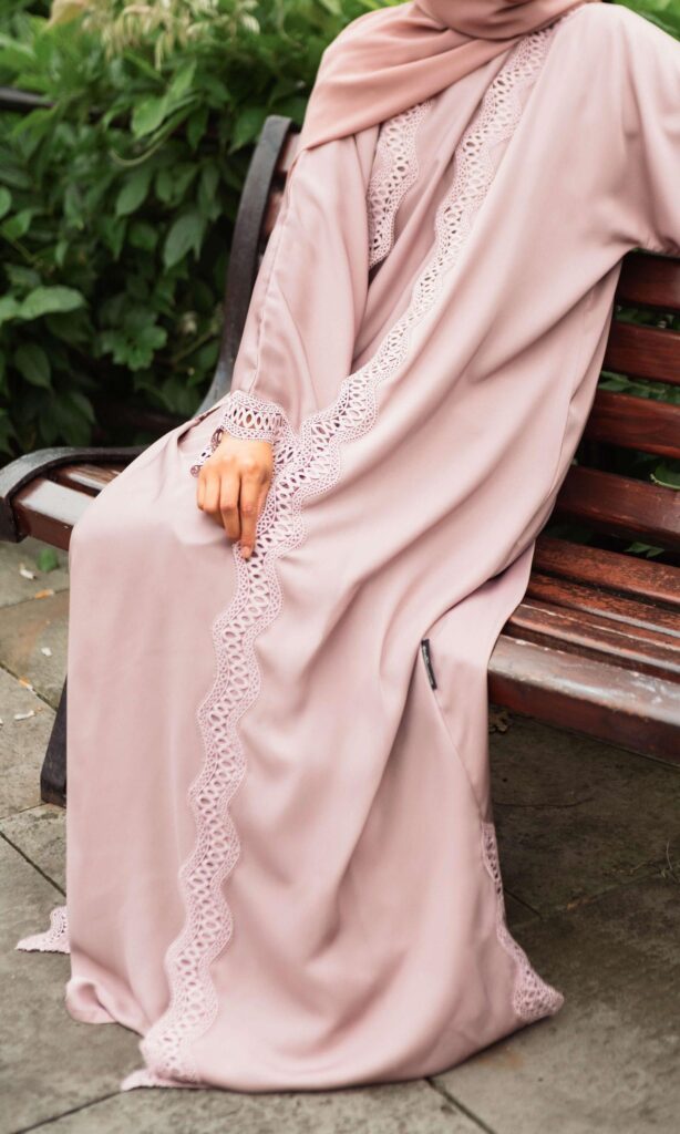 Rose Lace Abaya (9)
