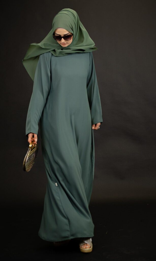casual abaya jade green (2)