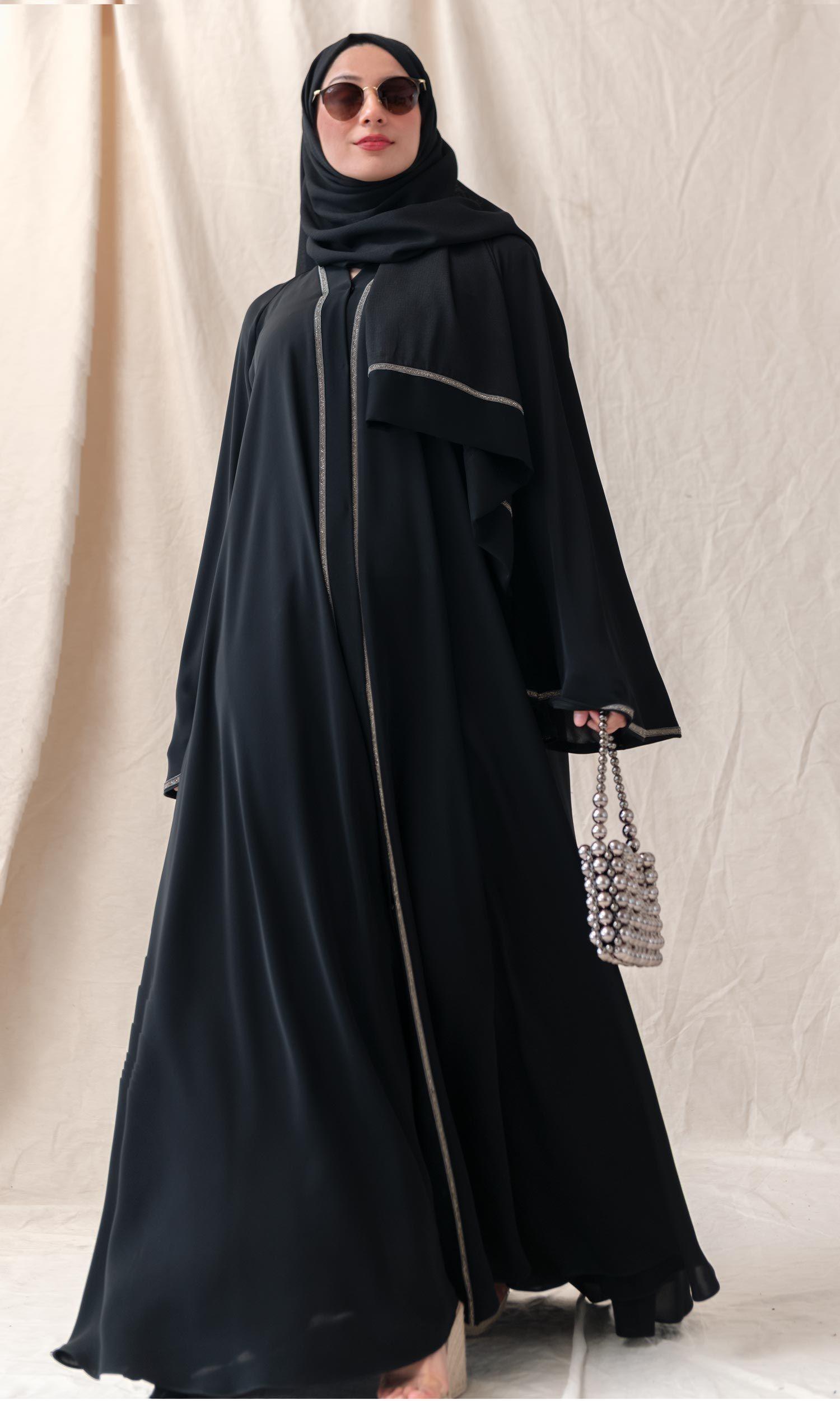 diamante abaya black silver (1)