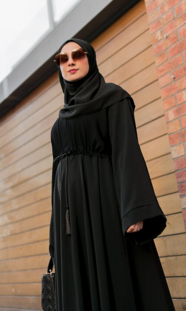 flared abaya black (2)