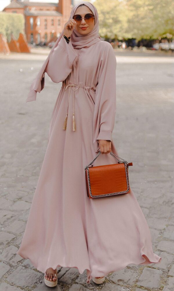 Flared Abaya - Soft Pink