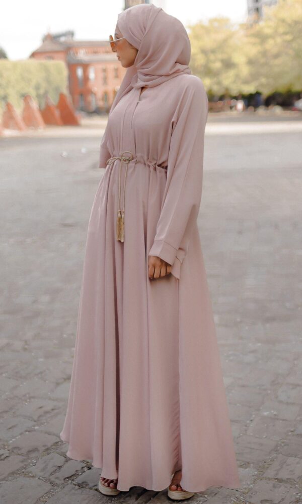 Flared Abaya - Soft Pink