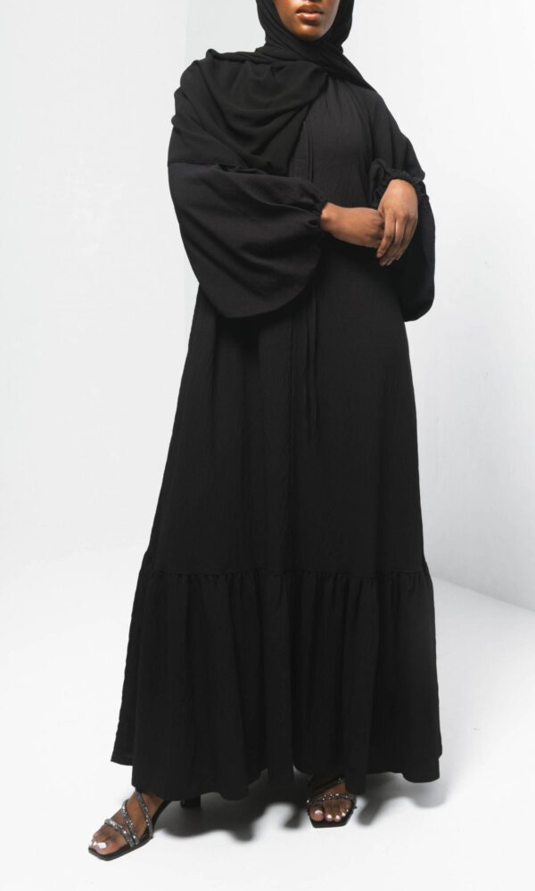 Linen Balloon Sleeve - Black