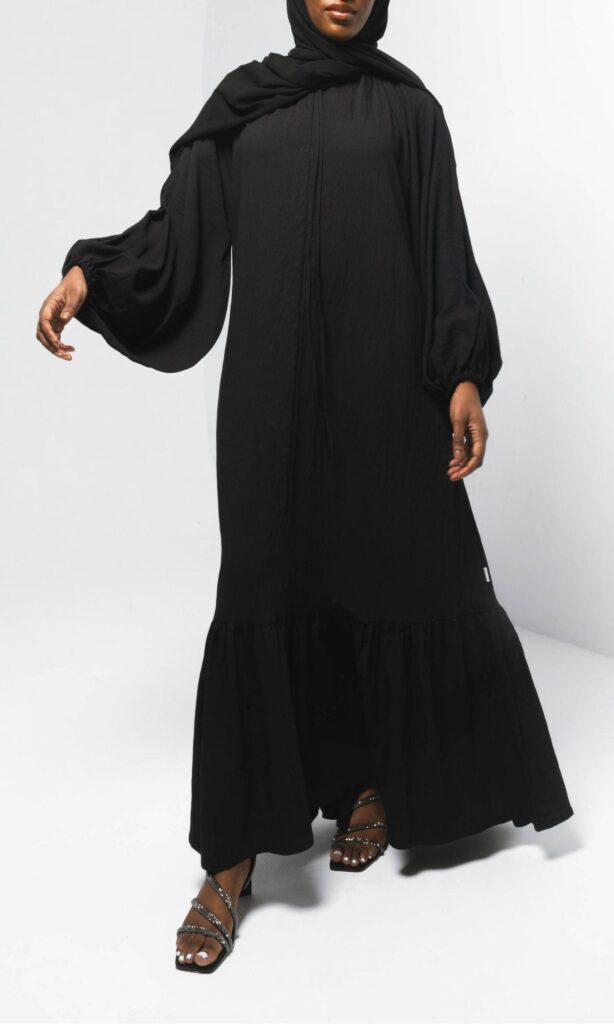 linen balloon sleeve black (3)