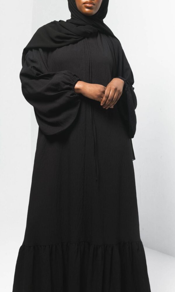 Linen Balloon Sleeve - Black