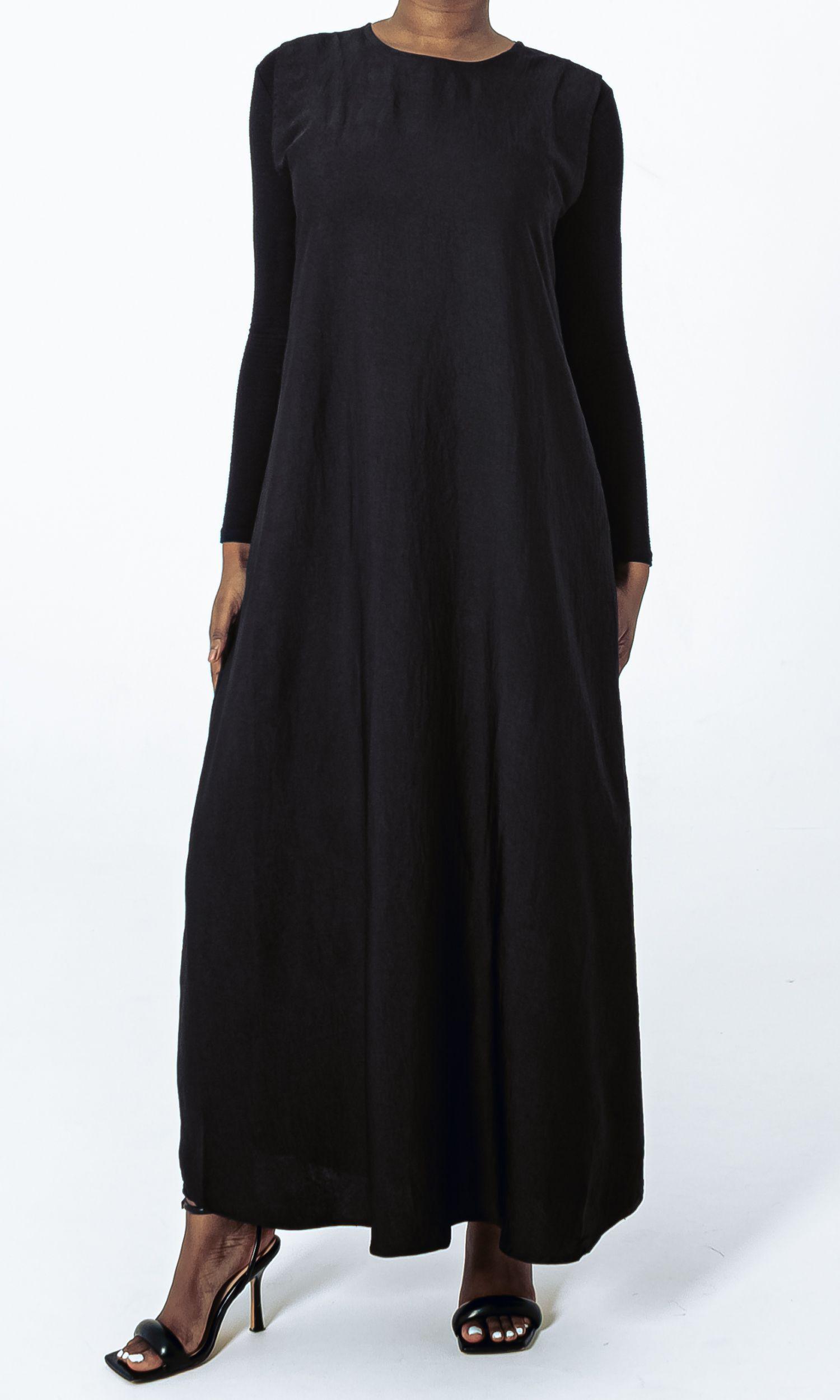 sateen sleeveless slip black