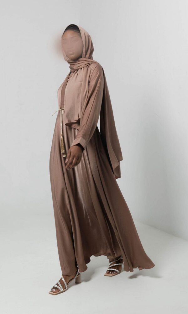 Viscose Flared Abaya in Mauve