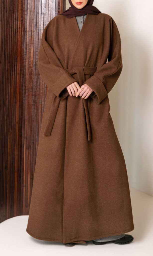 The Contour Abaya Coat – Chestnut