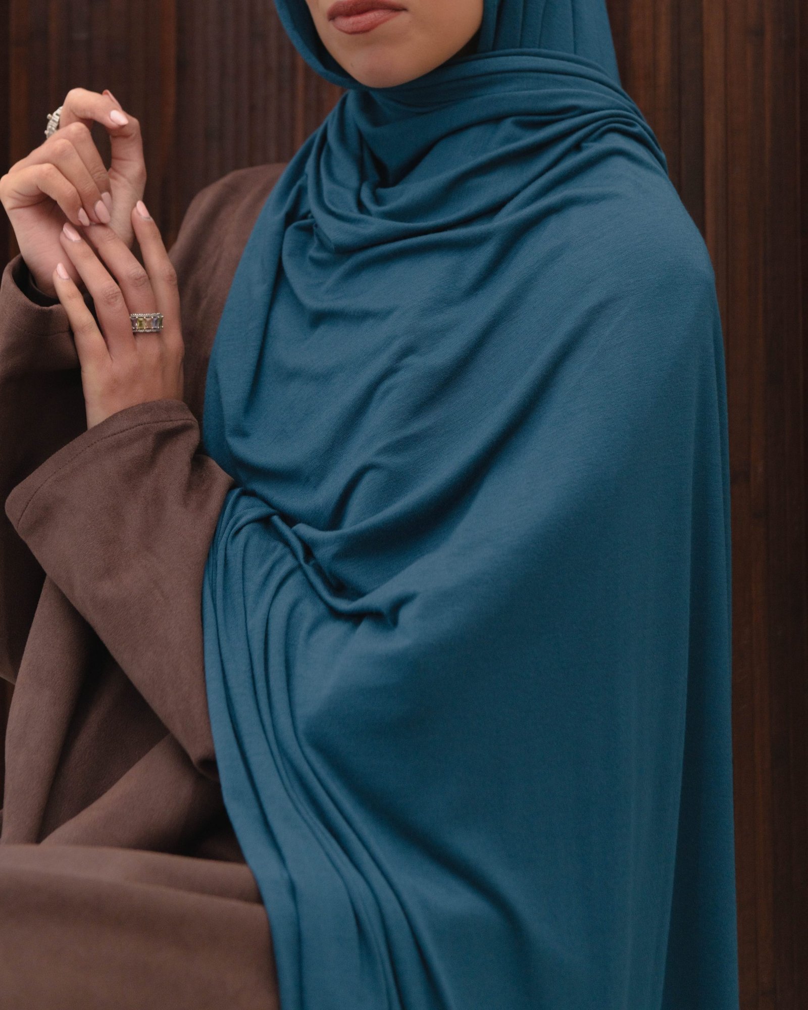 Teal blue jersey hijab 2 – Jersey Hijab – Teal Blue – Abayas Boutique