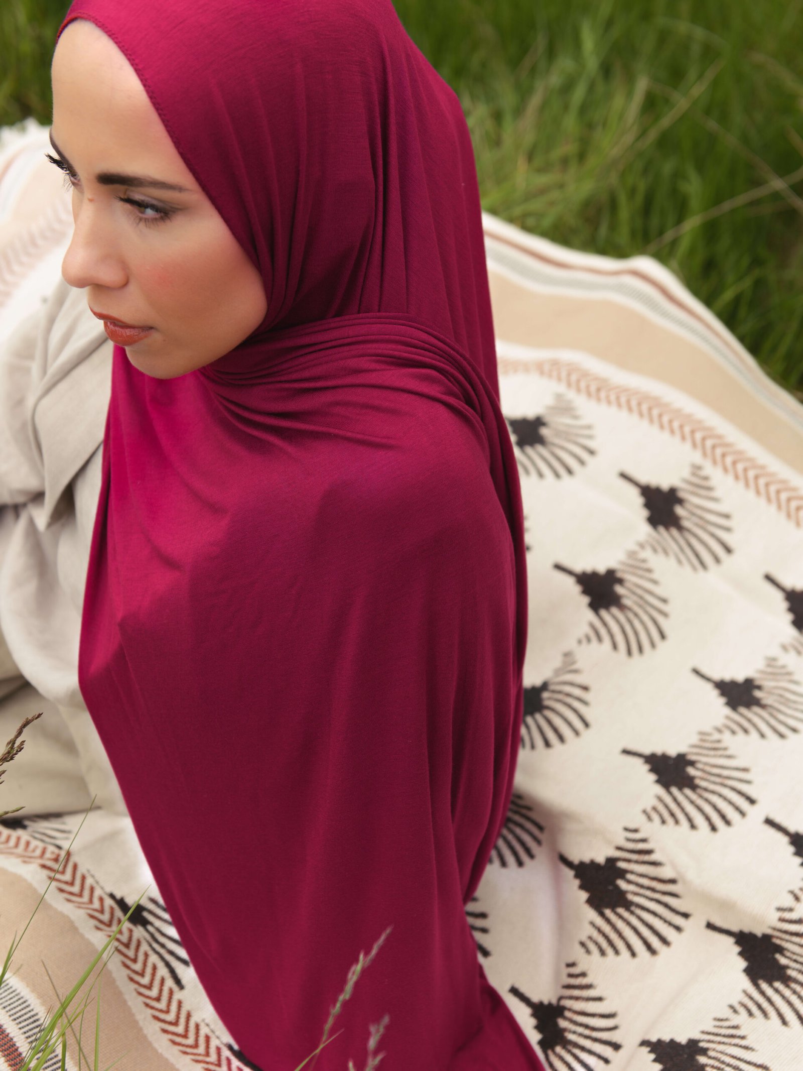 Jersey Hijab in Cranberry