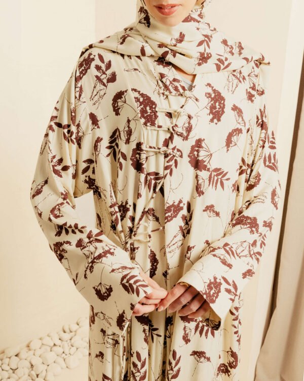 Wandering Wildflowers Wrap Abaya - Brown