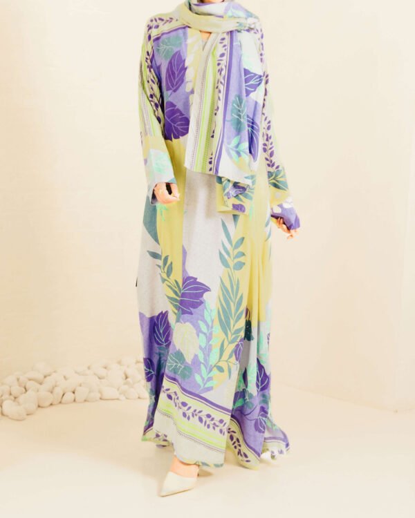Bali Tropics Printed Cotton Open Abaya