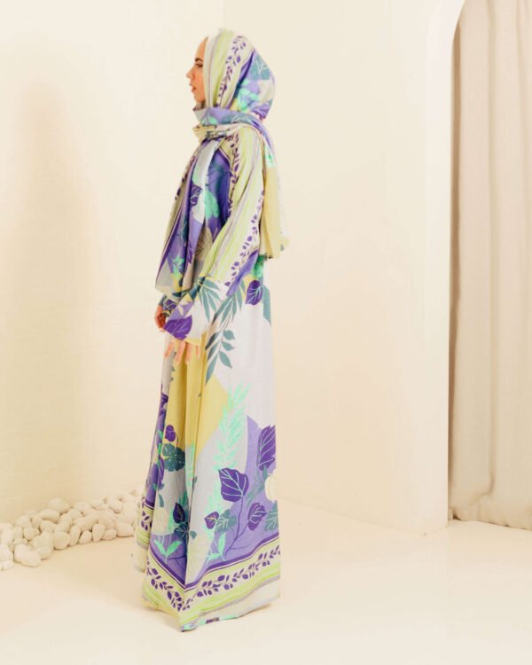 Bali Tropics Printed Cotton Open Abaya