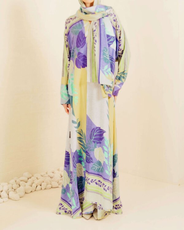 Bali Tropics Printed Cotton Open Abaya