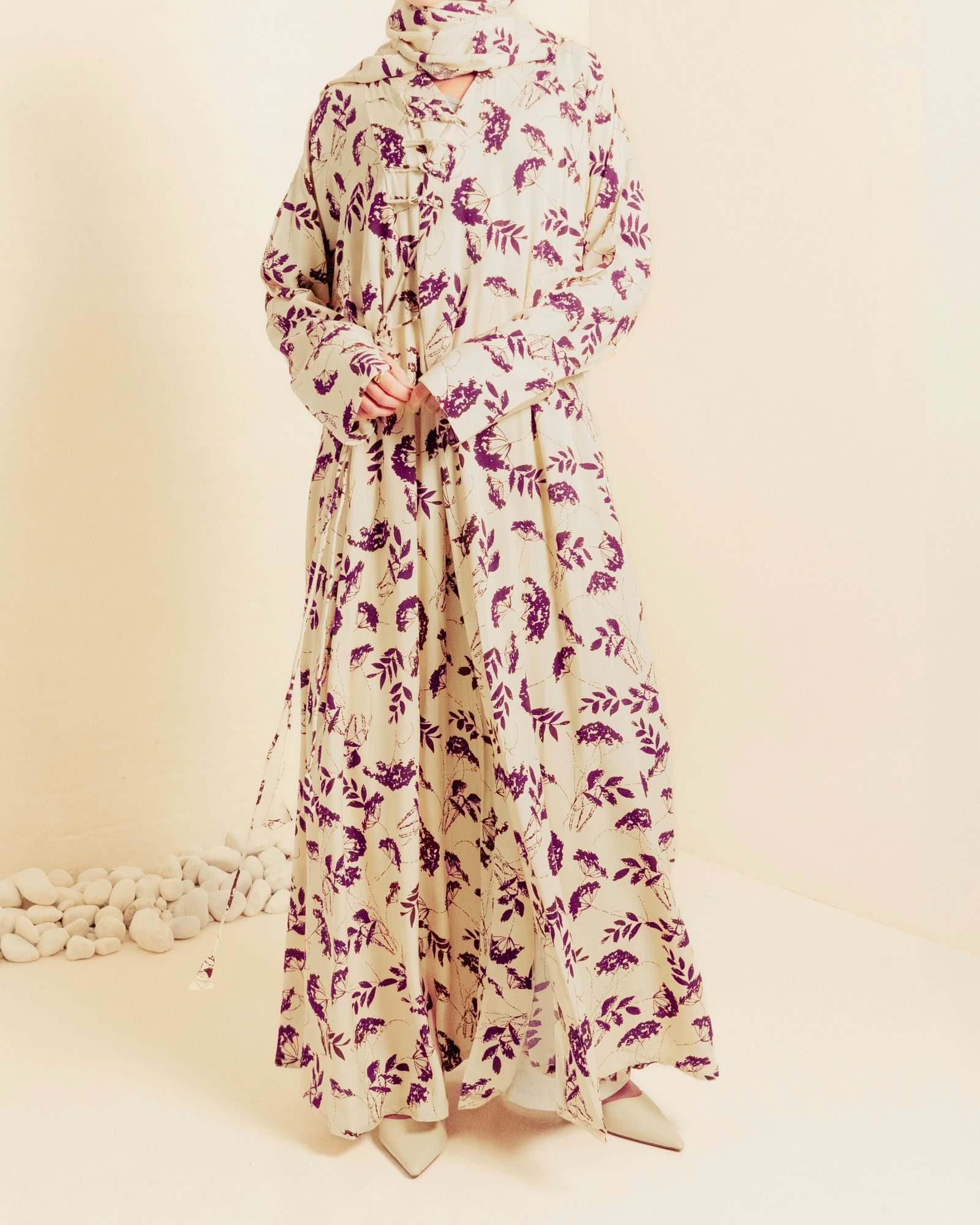 Purple vanilla wrap abaya 6 – Wandering Wildflowers Wrap Abaya – Purple – Abayas Boutique