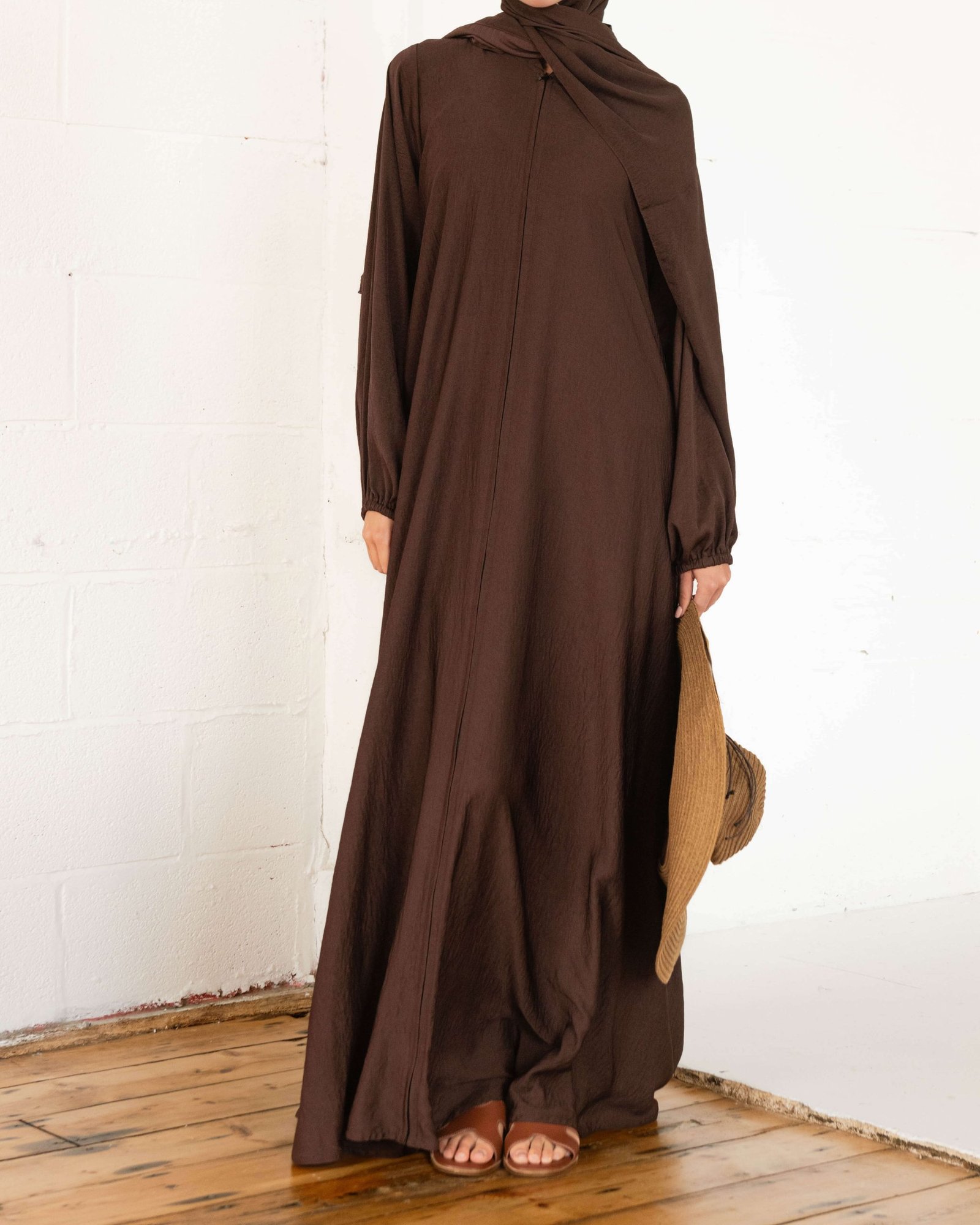 Brown cocoa closed abaya 2 – Rajaa – Brown Cocoa – Abayas Boutique