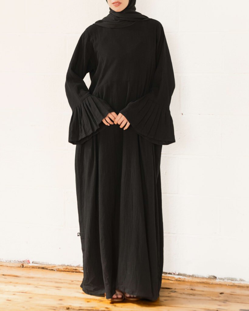 the Summer Smocked Abaya – Black