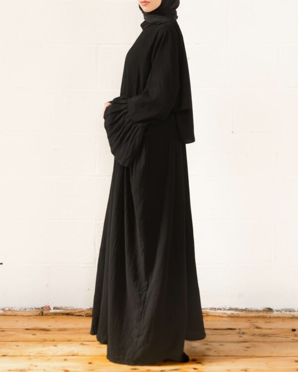 the Summer Smocked Abaya - Black